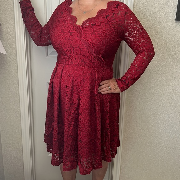 Red Lace Dress - Picture 4 of 4